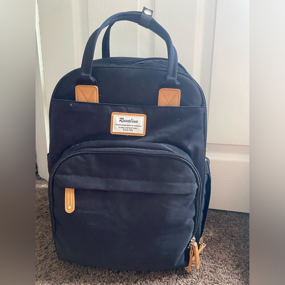 Black Canvas Diaper Bag
